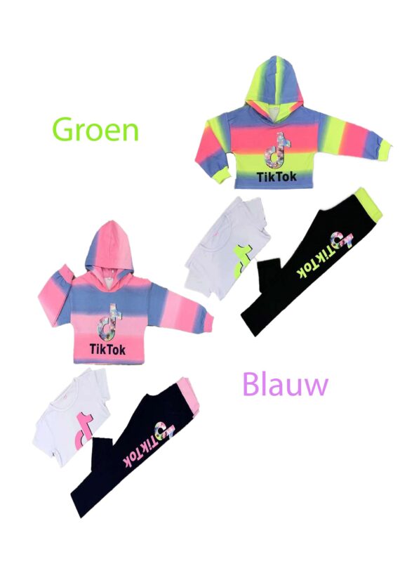 3 piece tiktok crop top loungewear set