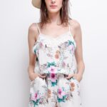 Dames-Jumpsuit-playsuit-bloemen-print spaghettibandjes-Elastiek-taille