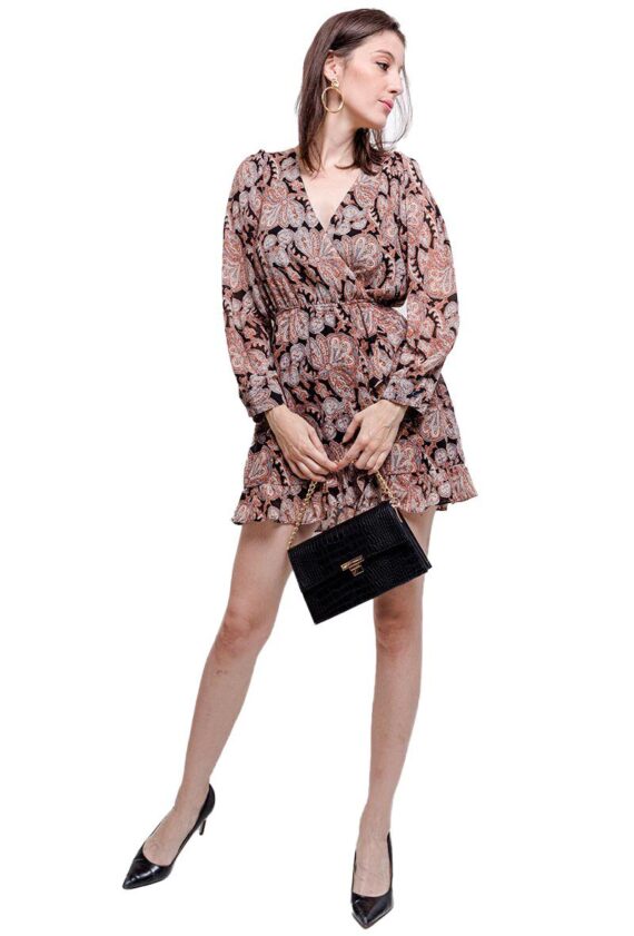 Dress | Mini Wrap dress with print | M/L