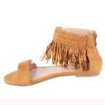 Suède-Fringe-Dames-sandalen-met-enkelbanden