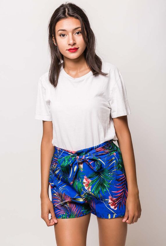 Tropical print shorts for women