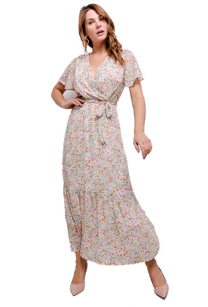 Maxi-floral-zomerjurk-bloemen-print-en-afneembaar-ceintuur-voor-Dames