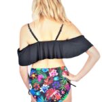 Women's Ruffle-Ruched Bikini Set -Push Up | floral print - high waist / high waist pants - Image 5