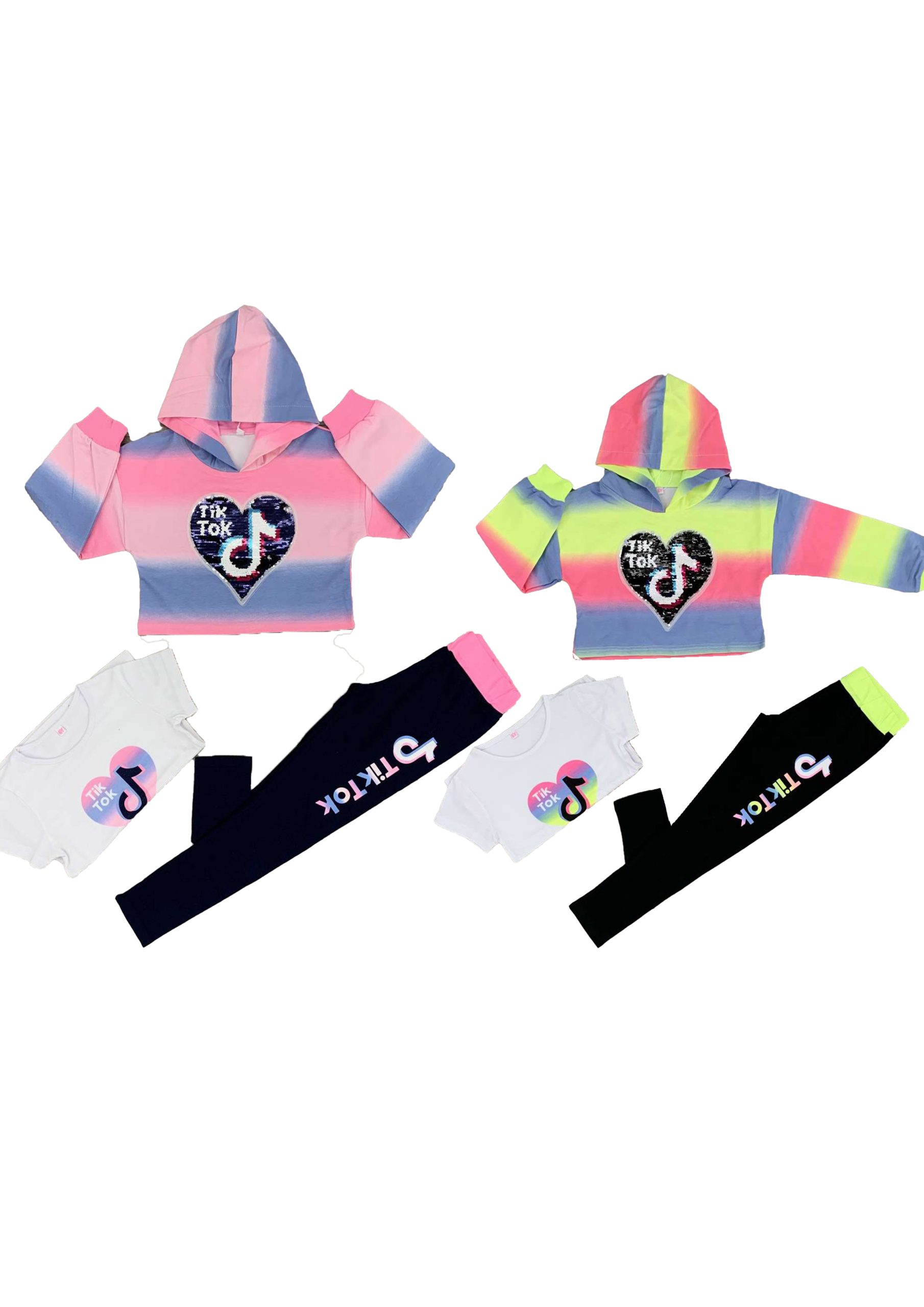 Afwijzen zakdoek nakomelingen Tik Tok kleding set 3-delig tik tok trui-tiktok t-shirt-tik tok  legging-meisjes