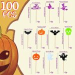 100 stuks halloween taartdecoratie, halloween cupcake-decoratie, halloween muffin decoratie, voor kinderen, verjaardag, Halloween, feest, taart,... - Image 2