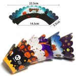 48 stuks Halloween cupcake wrappers en decoraties,Geest Pompoen Vleermuis cupcake decoratie,Halloween papieren cupcake decoraties - Image 2