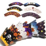 48 stuks Halloween cupcake wrappers en decoraties,Geest Pompoen Vleermuis cupcake decoratie,Halloween papieren cupcake decoraties - Image 4