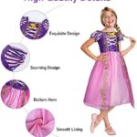 ACWOO Meisjes Prinses Jurk, Rapunzel Kostuums met Kroon en Toverstaf, Meisjes Prinses Kostuum Pofmouw Feestjurk voor Carnaval Halloween Cosplay... - Image 4