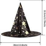 Anzmtosn Halloweenkostuum, heksen, tovenaarse cape met hoed, tovenaar, cape en hoed, kinderkostuum, cosplay kostuum voor kinderen, peuters,... - Image 3