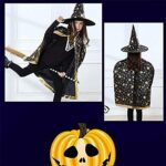 Anzmtosn Halloweenkostuum, heksen, tovenaarse cape met hoed, tovenaar, cape en hoed, kinderkostuum, cosplay kostuum voor kinderen, peuters,... - Image 4