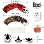 Kalolary Halloween Muffinsdekorationer, 48 Stuks Halloween Cake Decor met Cupcake Cups voor Halloween Party Keuken Cupcake Bakken - Image 2