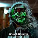 LED-horrormasker - alsof het bestuurbaar is vanuit Purge, voor Halloween, Mardi Gras & Carnaval als kostuum voor mannen en vrouwen (groen) - Image 3