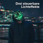 LED-horrormasker - alsof het bestuurbaar is vanuit Purge, voor Halloween, Mardi Gras & Carnaval als kostuum voor mannen en vrouwen (groen) - Image 4