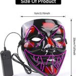 Molbory Ledmasker met masker voor Halloween en cosplay, met 3 lichteffecten in het donker, oplichtend, voor Halloween, cosplay, carnaval en als... - Image 3
