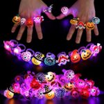 Twister.CK Halloween Kids LED Light Up Rings met Pumpkin Bat Spider Ghost Design, 54 stks LED Glow Party Light Up Toys - Knipperende Ring Ketting... - Image 2